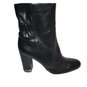 MICHAEL KORS Vintage Dolores Side Zip Bootie Black Leather